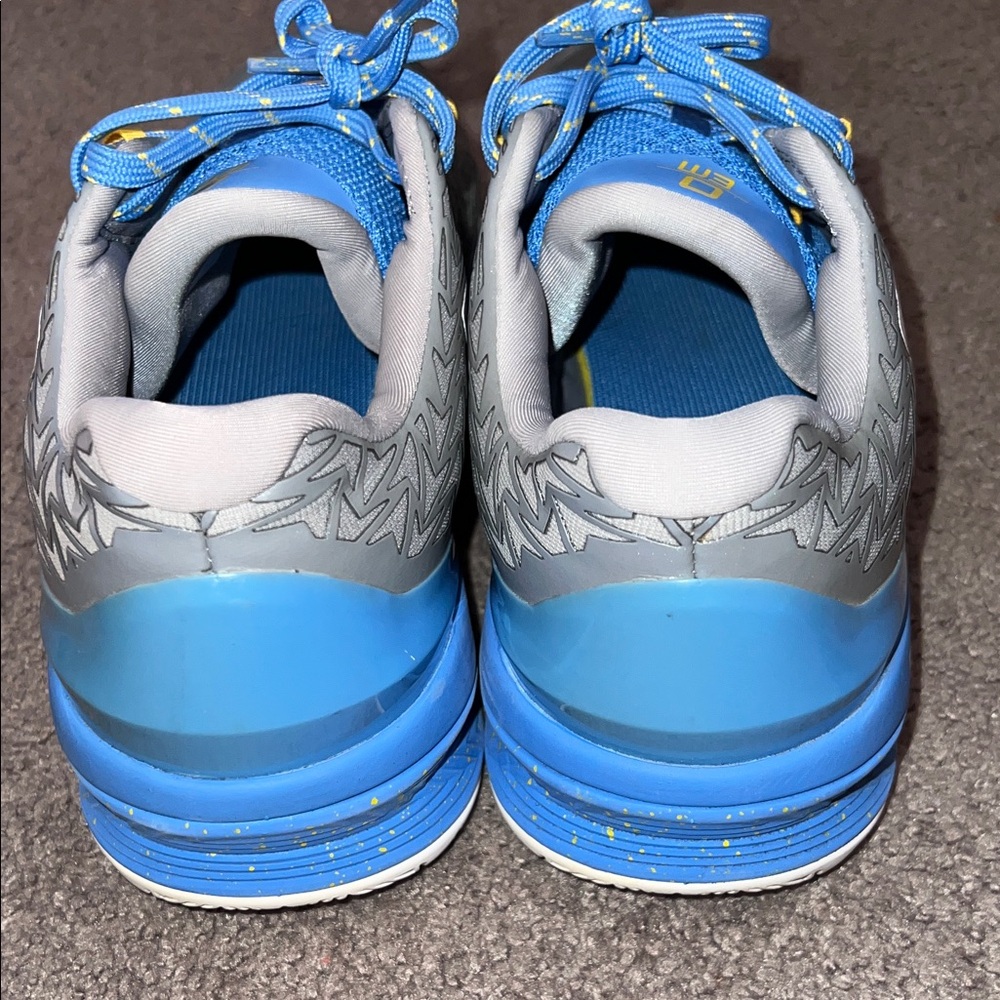 Under Armour Blue and Gray Sneakers with Yellow Accents - Picture 6 of 8